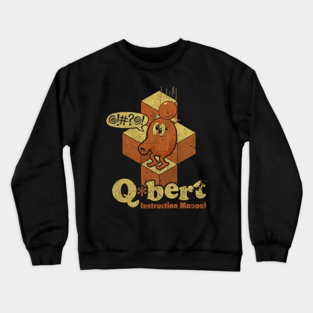 VINTAGE - Qbert Arcade Game Crewneck Sweatshirt by jandamuda99